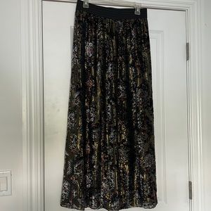 ANTHROPOLOGIE VELVET MAXI WINTER SKIRT